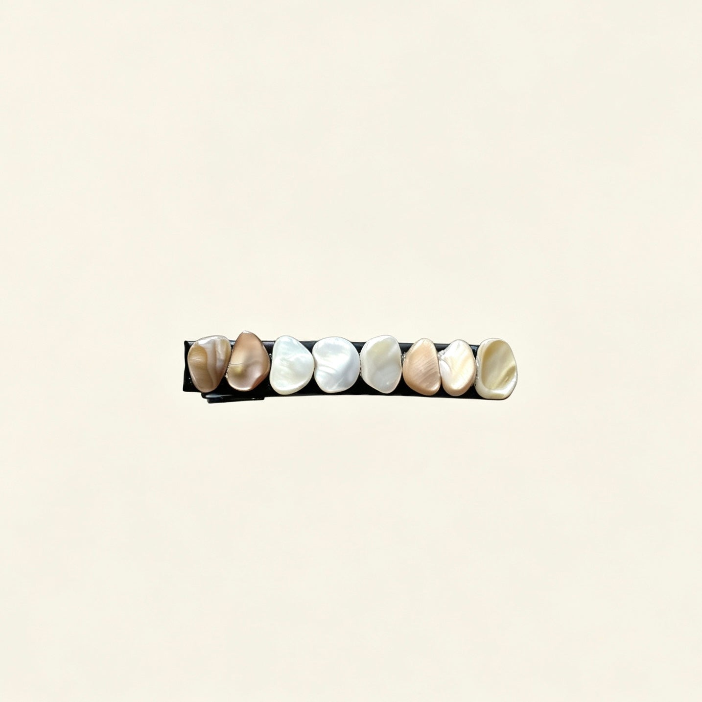 Handmade Irregular Mother of Pearl Shell Gold Hair Barrette