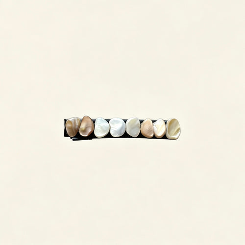 Handmade Irregular Mother of Pearl Shell Gold Hair Barrette